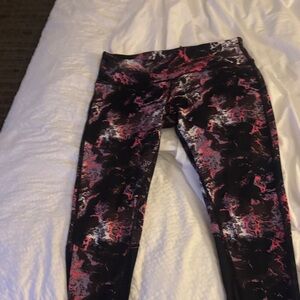 lululemon athletica Black and Pink Patterned Leggings